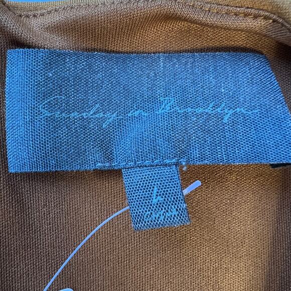 NWT Anthropologie Sunday In Brooklyn Asymmetrical Cutout Bronze Top Size Large - Picture 4 of 12